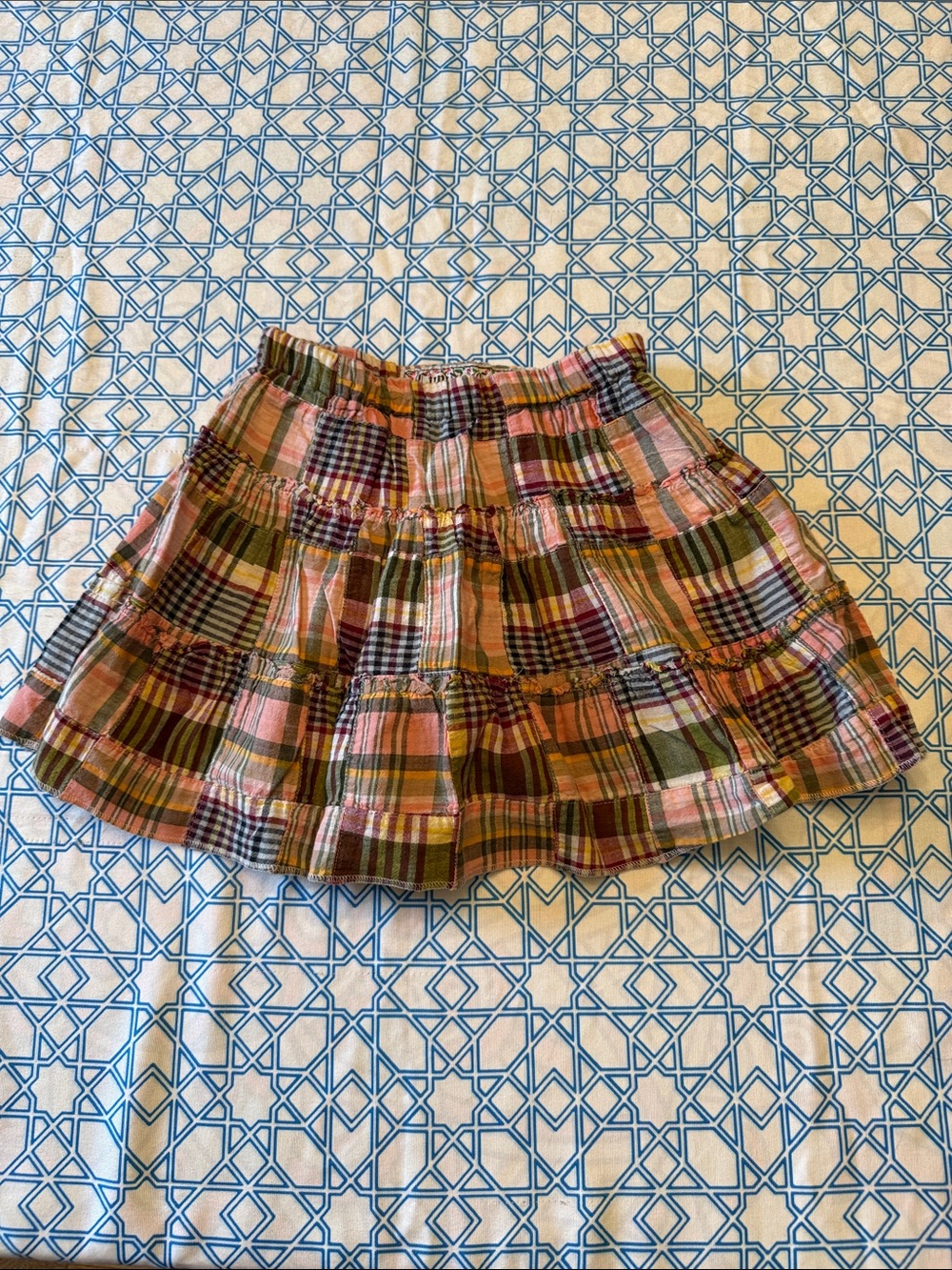 Girls Plaid Skort in Pink and Green